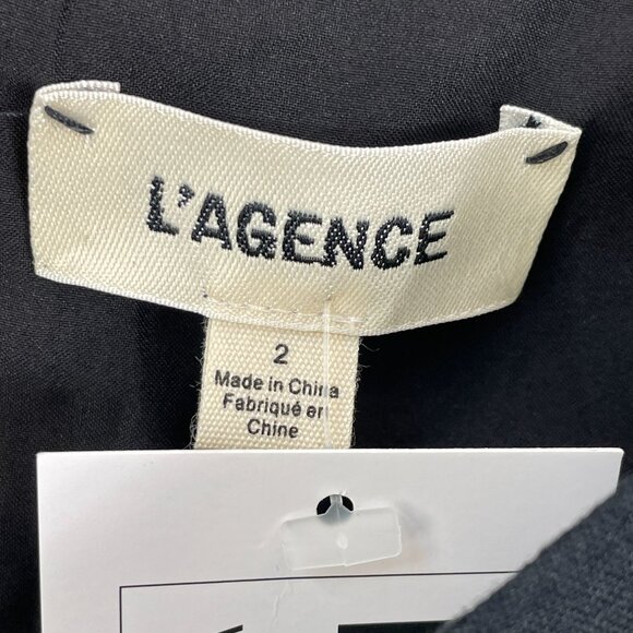 NEW L'agence Womens 2 Black Cropped Twist Front Tank Top - Picture 2 of 9